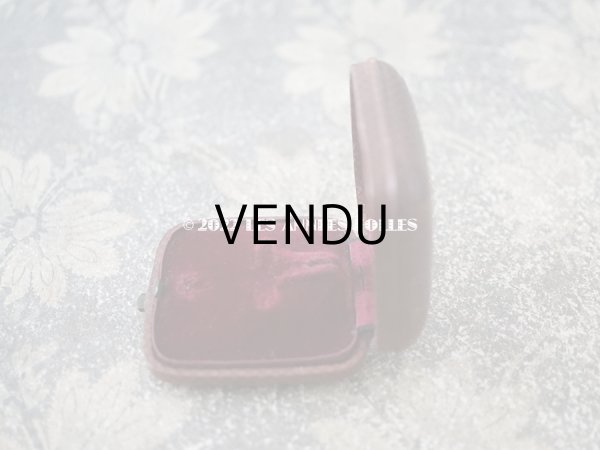 画像5: アンティーク 本革製 小さなジュエリーボックス クロス用 ブラウン (5)