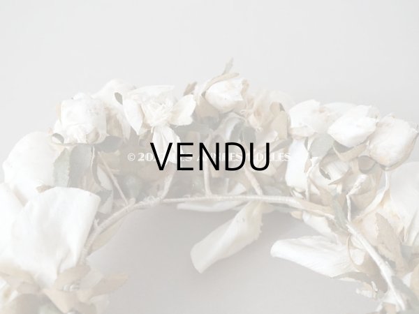 画像14: 19世紀末 アンティーク  薔薇の布花のティアラ  花冠 (14)