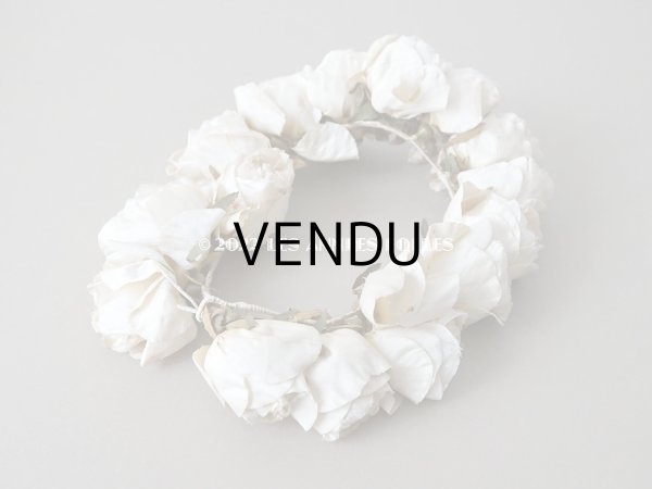 画像3: 19世紀末 アンティーク  薔薇の布花のティアラ  花冠 (3)