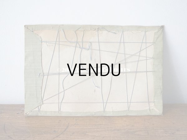 画像7: アンティーク リボン刺繍のパネル 淡いピンクの花　＆　タッセル (7)