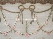 画像4: アンティーク リボン刺繍のパネル 淡いピンクの花　＆　タッセル (4)