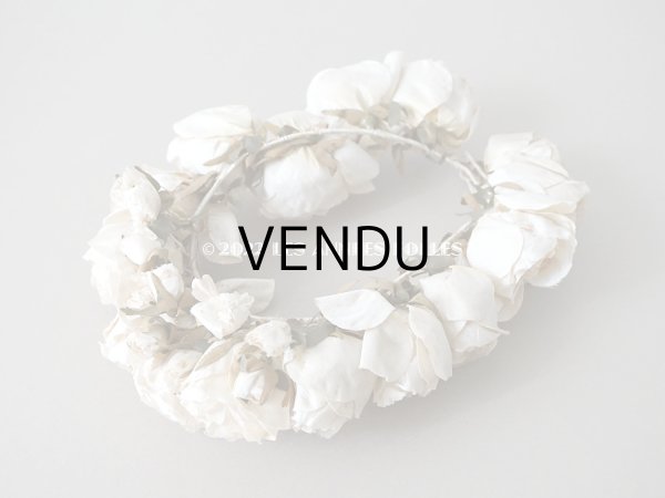画像12: 19世紀末 アンティーク  薔薇の布花のティアラ  花冠 (12)