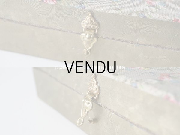 画像10: 19世紀末 アンティーク レースペーパー＆リボン付き　パフュームボックス 薔薇＆勿忘草　 (10)