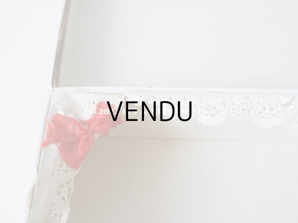 画像13: 19世紀末 アンティーク レースペーパー＆リボン付き　パフュームボックス 薔薇＆勿忘草　 (13)