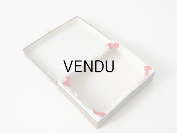 画像11: 19世紀末 アンティーク レースペーパー＆リボン付き　パフュームボックス 薔薇＆勿忘草　 (11)
