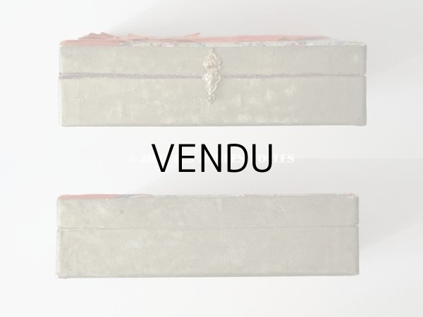 画像5: 19世紀末 アンティーク レースペーパー＆リボン付き　パフュームボックス 薔薇＆勿忘草　 (5)