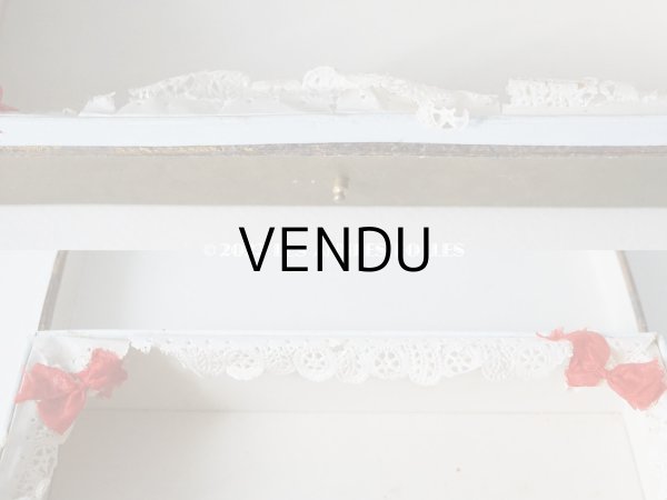 画像14: 19世紀末 アンティーク レースペーパー＆リボン付き　パフュームボックス 薔薇＆勿忘草　 (14)