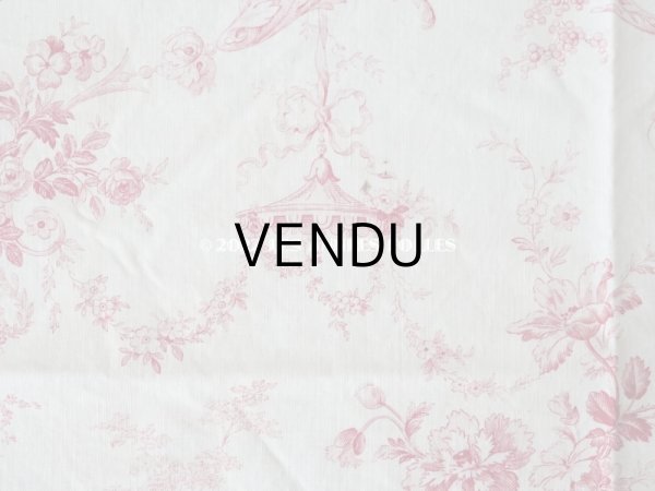 画像3: 1900年代 アンティーク 天使＆薔薇　 コットン製ファブリック  57✗63cm (3)