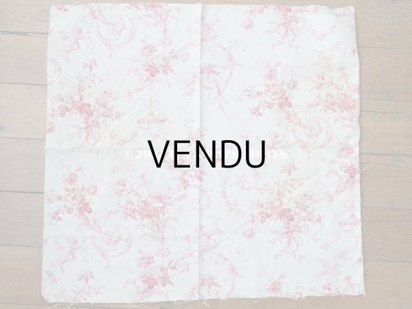 画像4: 1900年代 アンティーク 天使＆薔薇　 コットン製ファブリック  57✗63cm (4)