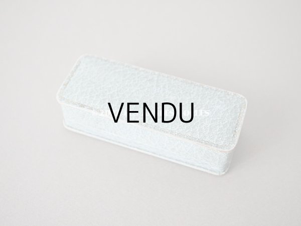 画像3: 1900年代 アンティーク ジュエリーボックス 金彩入り 淡いブルーグレー (3)