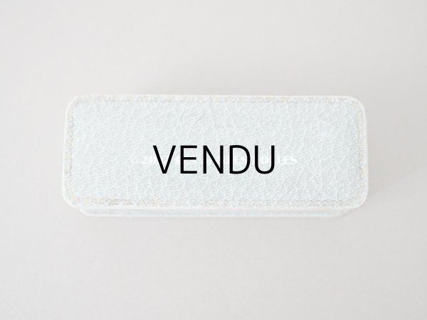 画像4: 1900年代 アンティーク ジュエリーボックス 金彩入り 淡いブルーグレー (4)