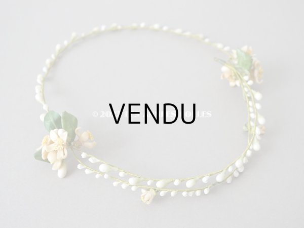 画像2: アンティーク ワックスフラワーのティアラ  結婚式 オレンジブロッサム (2)