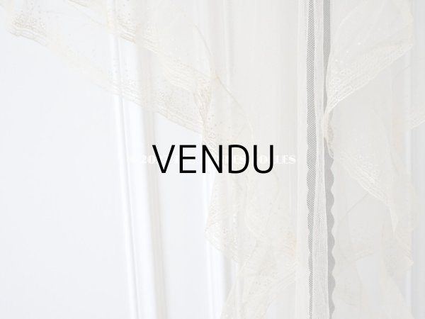 画像6: アンティーク  フリル付　チュールレースの大きなショール  約286×92cm (6)