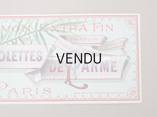 画像3: アンティーク ソープラベル 菫 SAVON EXTRA FIN AUX VIOLETTES DE PARME PARIS  (3)