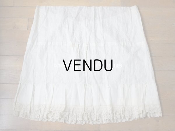 画像13: 1900年代 アンティーク  ドレスの裾  2段のフリル ギャザー入り＆ヴァランシエンヌレース  (13)