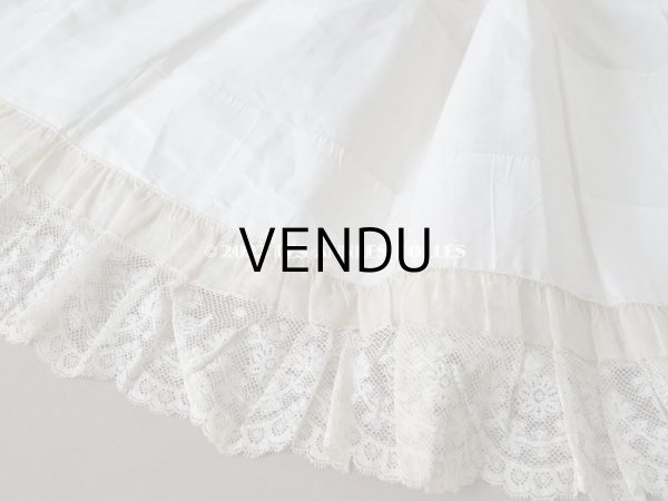画像10: 1900年代 アンティーク  ドレスの裾  2段のフリル ギャザー入り＆ヴァランシエンヌレース  (10)