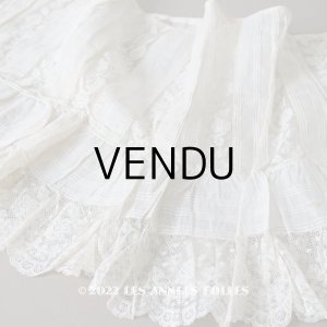 画像: 1900年代 アンティーク 幅広40cm ドレスの裾  約2m ギャザー入り＆ヴァランシエンヌレース 