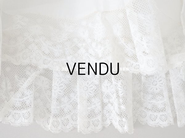 画像9: 1900年代 アンティーク  ドレスの裾  2段のフリル ギャザー入り＆ヴァランシエンヌレース  (9)