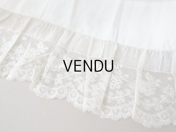 画像5: 1900年代 アンティーク  ドレスの裾  2段のフリル ギャザー入り＆ヴァランシエンヌレース  (5)