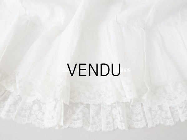 画像7: 1900年代 アンティーク  ドレスの裾  2段のフリル ギャザー入り＆ヴァランシエンヌレース  (7)