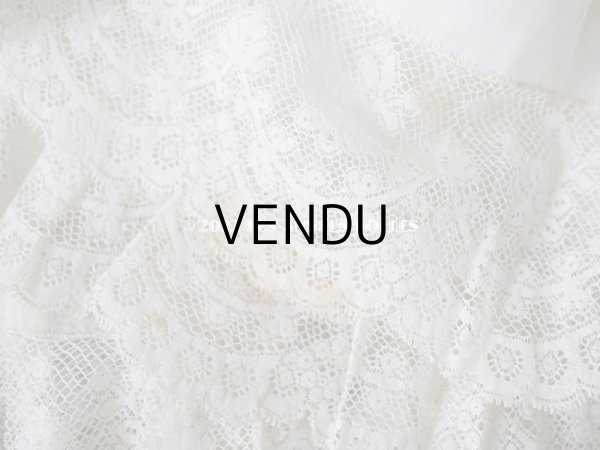 画像11: 1900年代 アンティーク  ドレスの裾  2段のフリル ギャザー入り＆ヴァランシエンヌレース  (11)