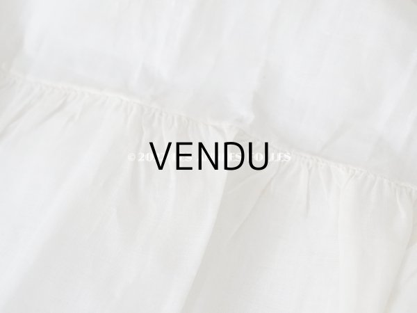 画像8: 1900年代 アンティーク  ドレスの裾  2段のフリル ギャザー入り＆ヴァランシエンヌレース  (8)