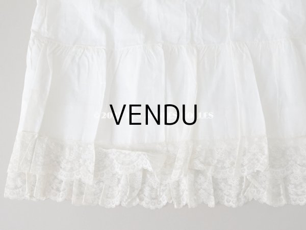 画像6: 1900年代 アンティーク  ドレスの裾  2段のフリル ギャザー入り＆ヴァランシエンヌレース  (6)