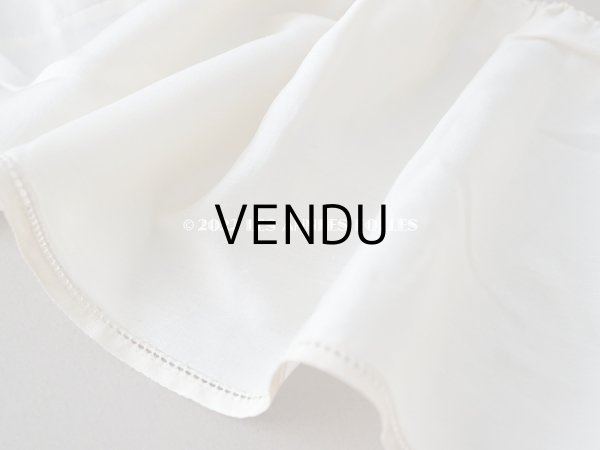 画像5: アンティーク シルク製  幅広 シルク製 幅広 フリルリボン クリーム色 2.2m　 約15cm幅 (5)