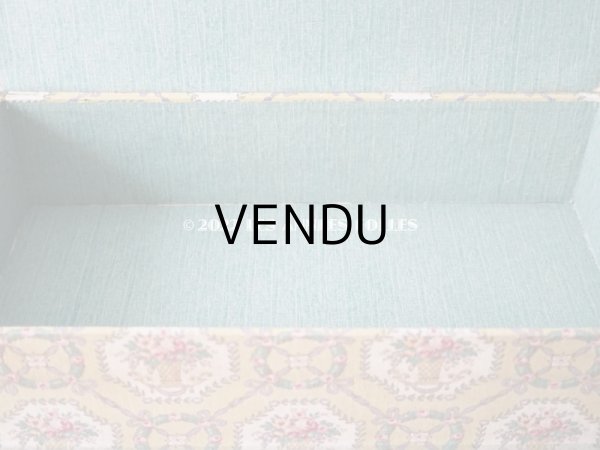 画像9: アンティーク ローズパニエ柄 大きなカルトナージュボックス 48.5×26×12.5cm (9)