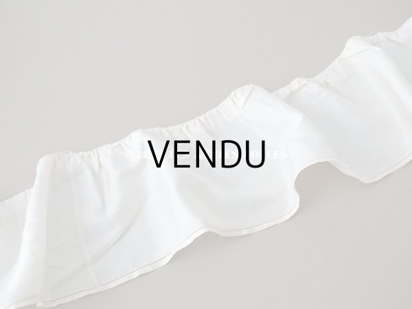 画像7: アンティーク シルク製  幅広 シルク製 幅広 フリルリボン クリーム色 2.2m　 約15cm幅 (7)