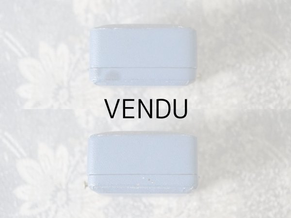 画像4: 1900年代 アンティーク 金彩入り ジュエリーボックス ブローチ用 スモーキーブルー  (4)