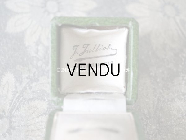 画像6: アンティーク リングボックス ジュエリーボックス 金彩入り グリーン (6)