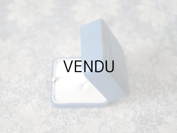 画像5: 1900年代 アンティーク 金彩入り ジュエリーボックス ブローチ用 スモーキーブルー  (5)