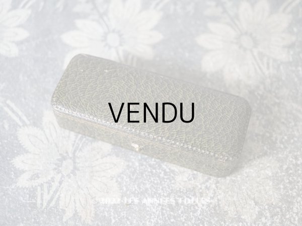 画像1: 1900年代 アンティーク ジュエリーボックス 金彩入り モスグリーン (1)