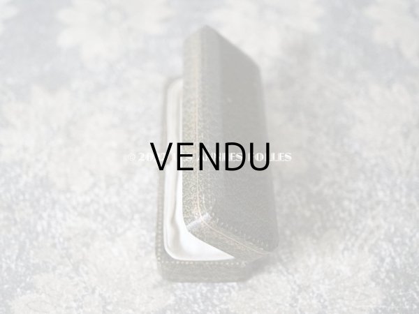 画像5: 1900年代 アンティーク ジュエリーボックス 金彩入り モスグリーン (5)