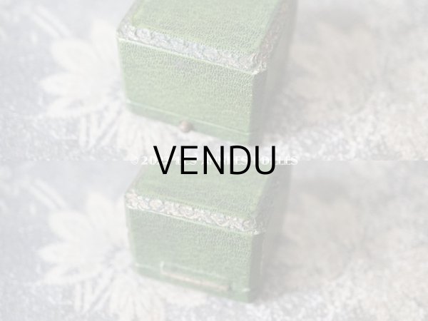 画像4: アンティーク リングボックス ジュエリーボックス 金彩入り グリーン (4)