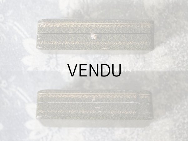 画像3: 1900年代 アンティーク ジュエリーボックス 金彩入り モスグリーン (3)