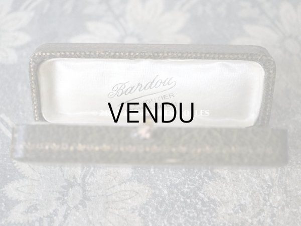 画像7: 1900年代 アンティーク ジュエリーボックス 金彩入り モスグリーン (7)