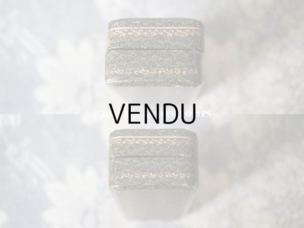 画像4: 1900年代 アンティーク ジュエリーボックス 金彩入り モスグリーン (4)