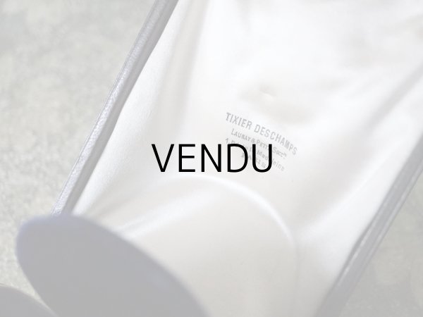 画像7: 1900年代 アンティーク  本革製 ジュエリーボックス　イニシャル入り　G.R. ブレスレット＆ブローチ＆ピアス用 ダークブラウン  (7)