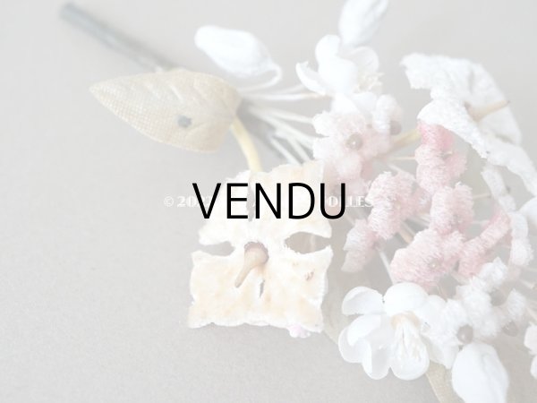 画像3: アンティーク ベルベットの小さな布花　ドールハット用 (3)