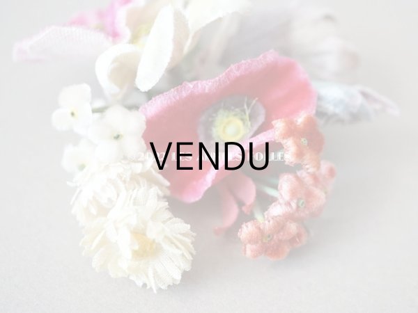 画像6: アンティーク ベルベットの小さな布花　ドールハット用 (6)