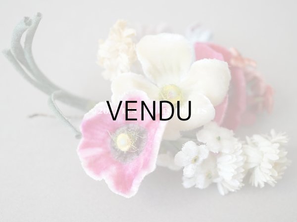 画像4: アンティーク ベルベットの小さな布花　ドールハット用 (4)