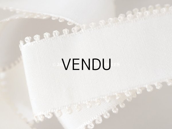 画像4: 1920年代 アンティーク シルク製 ピコット付き　グログランリボン  3.45m 幅3cm  オフホワイト  ベビー用ボネ＆初聖体　 (4)