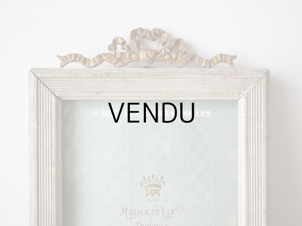 画像4: アンティーク  リボン装飾の大きなフォトフレーム　王冠のトレードマーク パリのアトリエ (4)