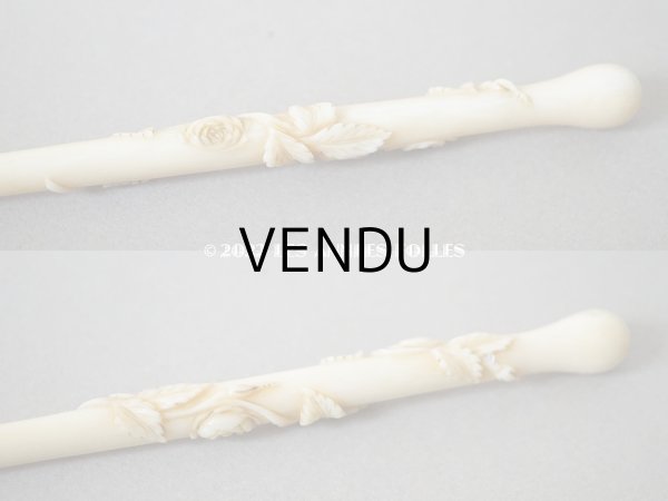 画像3: 19世紀末 アンティーク ペン軸 薔薇のモチーフ ゴールド(18K） (3)