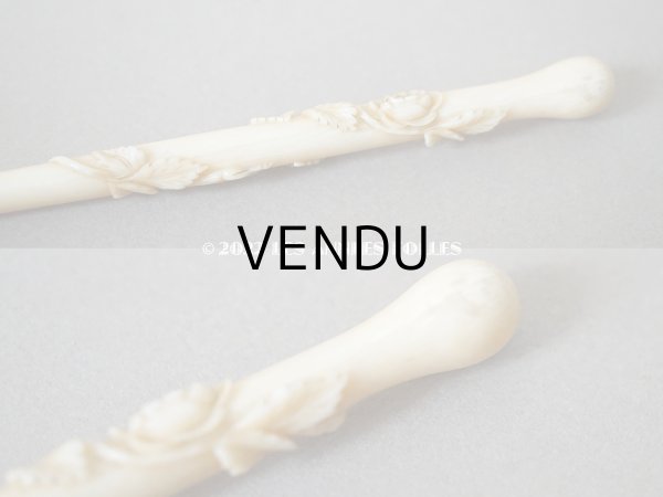 画像4: 19世紀末 アンティーク ペン軸 薔薇のモチーフ ゴールド(18K） (4)