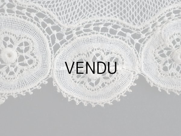 画像11: 19世紀　アンティーク レース　ポワン・ダングルテールのボーダー　花模様 45cm  幅12cm (11)