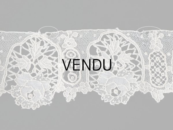 画像16: 19世紀末 アンティーク ニードルレース ポワンドガーズのボーダー 177cm 　幅4.2cm【ポワン・ド・ガーズ】  (16)