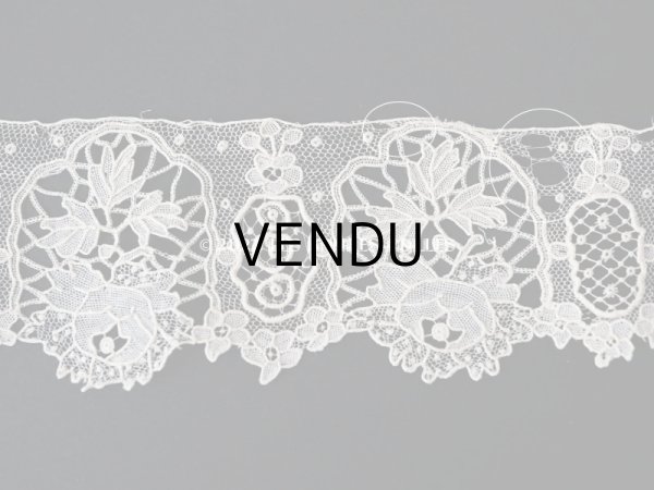 画像14: 19世紀末 アンティーク ニードルレース ポワンドガーズのボーダー 177cm 　幅4.2cm【ポワン・ド・ガーズ】  (14)